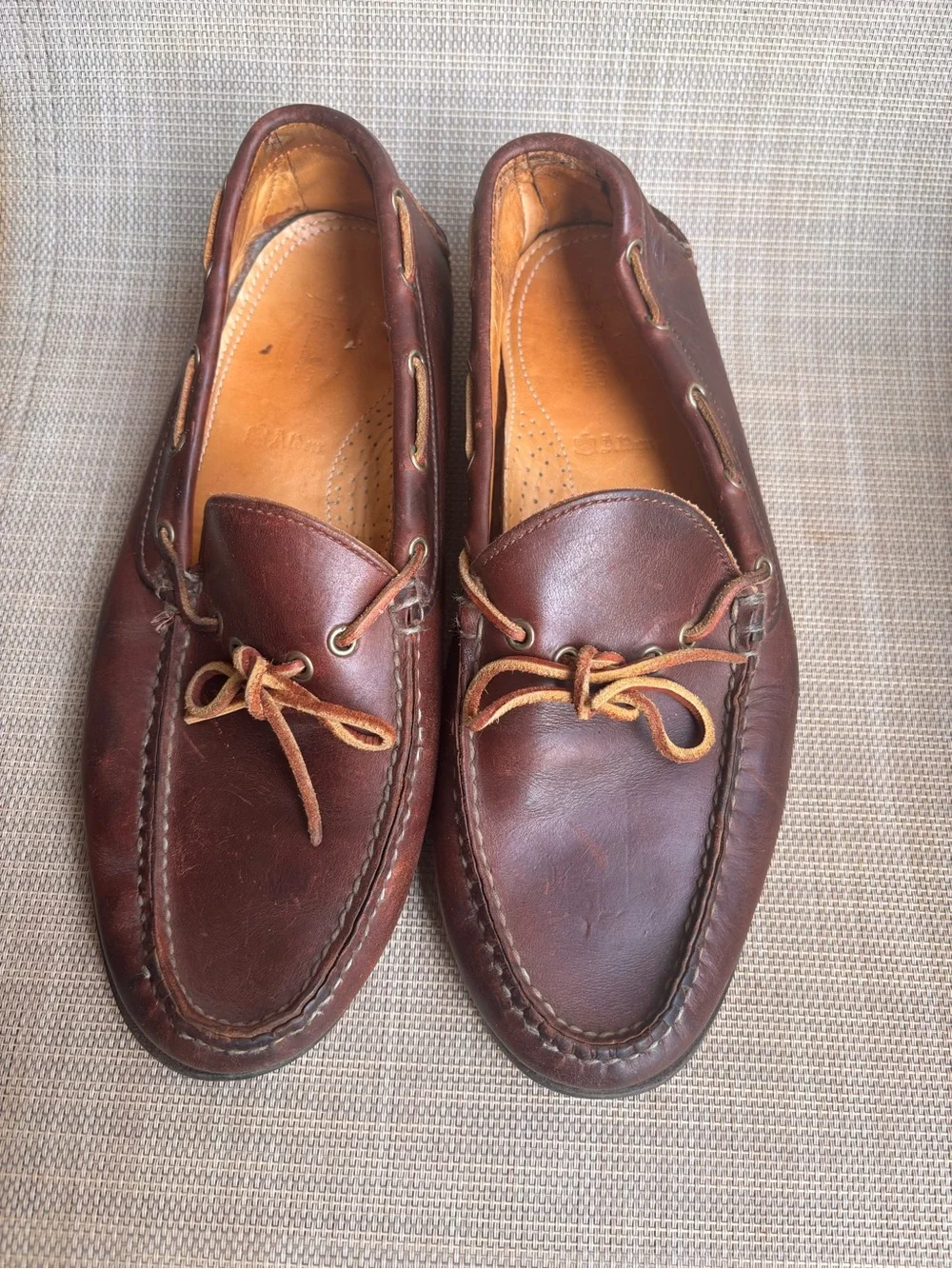Men's Brown Leather Boat Shoes - Classic Moccasin Slip-Ons